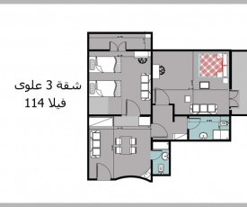 Chalet 3 VILLA114 first floor 2bed rooms and 2 bathrooms sea view green beach